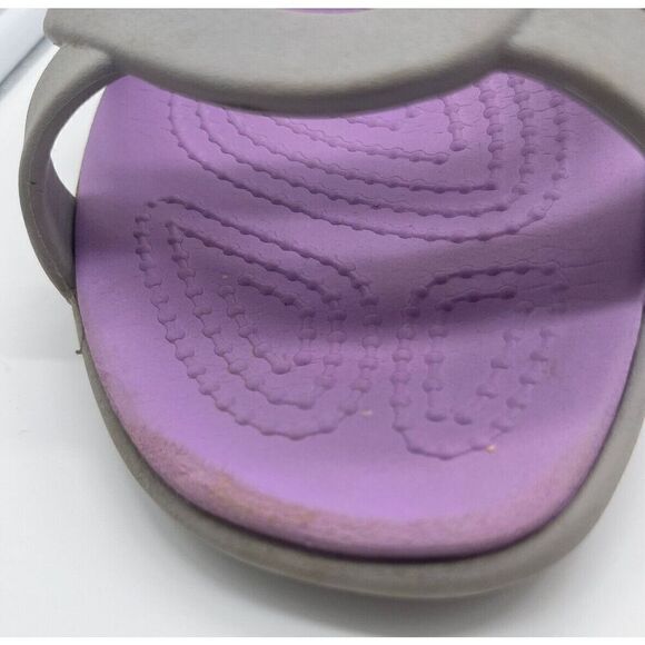 Crocs Meleen Twist Sandals Womens Gray Purple Summer Beach Comfort Size 10 - Picture 9 of 10